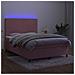 Letto a Molle con Materasso e LED Rosa 140x190 cm in Velluto - Foto miniatura 4