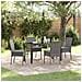 Set da Pranzo per Giardino 5 pcs Grigio Poly Rattan - Foto miniatura 2