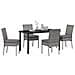 Set da Pranzo per Giardino 5 pcs Grigio Poly Rattan - Foto miniatura 3