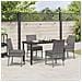 Set da Pranzo per Giardino 5 pcs Grigio Poly Rattan - Foto miniatura 4