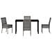 Set da Pranzo per Giardino 5 pcs Grigio Poly Rattan - Foto miniatura 7