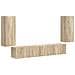 Set mobile TV 4 pz Rovere Sonoma Legno ingegnerizzato - Foto miniatura 1