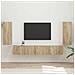 Set mobile TV 4 pz Rovere Sonoma Legno ingegnerizzato - Foto miniatura 2