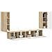 Set mobile TV 4 pz Rovere Sonoma Legno ingegnerizzato - Foto miniatura 3