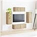 Set mobile TV 4 pz Rovere Sonoma Legno ingegnerizzato - Foto miniatura 4