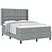 Letto a molle con materasso Grigio chiaro 140 x 190 cm Tessuto - Foto miniatura 1