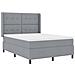 Letto a molle con materasso Grigio chiaro 140 x 190 cm Tessuto - Foto miniatura 4