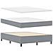 Letto a molle con materasso Grigio chiaro 140 x 190 cm Tessuto - Foto miniatura 5