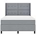 Letto a molle con materasso Grigio chiaro 140 x 190 cm Tessuto - Foto miniatura 7