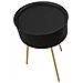 Tavolino Blacky In Ferro Nero E Oro Con Cesto — Ø 40x65 Cm - Foto miniatura 2