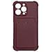 Custodia Armor Per Iphone 13 Pro, Custodia Per Portafoglio Con Schede, Borsa D'aria In Silicone, Custodia Armor, Colore Lampone. - Foto miniatura 1