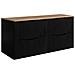 Mobile sottolavabo per bagno, Bianco e nero, 120 cm, 4 cassetti con chiusura ammortizzata, Mobili da bagno moderni - Foto miniatura 1