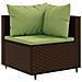 Set Divani da Giardino 10pz con Cuscini in Polyrattan Marrone - Foto miniatura 3