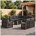 Set Divano da Giardino 12 pz Grigio e Grigio Scuro polyrattan - Foto miniatura 3