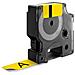 Nastro in Vinile Adesivo Permanente per Etichettare Formato 12 mm x 5.5 m Nero su Giallo - Foto miniatura 3