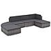 Set Divani da Giardino 6 pz con Cuscini in Polyrattan Grigio - Foto miniatura 1