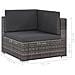 Set Divani da Giardino 6 pz con Cuscini in Polyrattan Grigio - Foto miniatura 6