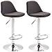2X Sgabelli Design Kiel in Tessuto - Coppia Sgabelli Cucina Tulip Girevoli Regolabili 60-82cm I Sgabello Bar Imbottito (2 Pezzi) Grigio Scuro - Foto miniatura 1