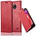 Custodia Compatibile Con Motorola Moto E4 In Rosso Mela - Coperchio Protettiva Con Chiusura Magnetica, Funzione Stand E Tasca Per Le Carte - Foto miniatura 1