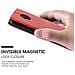 Custodia Compatibile Con Motorola Moto E4 In Rosso Mela - Coperchio Protettiva Con Chiusura Magnetica, Funzione Stand E Tasca Per Le Carte - Foto miniatura 4