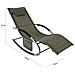Sdraio Da Giardino Poltrona A Dondolo Con Poggiatesta E Taschina Marrone Ogs28-br - Foto miniatura 2