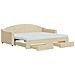 Divano Letto Estraibile Con Cassetti Crema 90x200 Cm In Tessuto - Foto miniatura 1