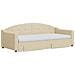 Divano Letto Estraibile Con Cassetti Crema 90x200 Cm In Tessuto - Foto miniatura 9