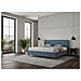 Letto Contenitore Imbottito 200x200 Microfibra Blu Adele - Foto miniatura 4