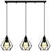 Vintage Lampadario 3 Luci E27 Retrò Per Interni Lampada A Sospensione Industriale - Foto miniatura 1