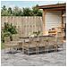 Set da Pranzo per Giardino da 11 Pezzi con Cuscini Beige Polyrattan - Foto miniatura 4