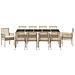 Set da Pranzo per Giardino da 11 Pezzi con Cuscini Beige Polyrattan - Foto miniatura 7