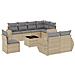 Set Divano da Giardino 9 pz con Cuscini Beige in Polyrattan - Foto miniatura 1