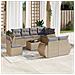 Set Divano da Giardino 9 pz con Cuscini Beige in Polyrattan - Foto miniatura 2