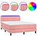 Letto a Molle con Materasso e LED Rosa 140x190 cm in Velluto - Foto miniatura 1