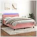 Letto a Molle con Materasso e LED Rosa 140x190 cm in Velluto - Foto miniatura 2