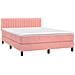 Letto a Molle con Materasso e LED Rosa 140x190 cm in Velluto - Foto miniatura 3