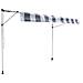 Tenda Da Balcone Chene 3 × 1,2 M - Tessuto A Righe Bianco /grigio E Telaio Bianco - Foto miniatura 1