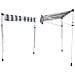 Tenda Da Balcone Chene 3 × 1,2 M - Tessuto A Righe Bianco /grigio E Telaio Bianco - Foto miniatura 3