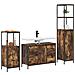 Set di mobili per il bagno 3 pcs Rovere affumicato e Nero - Foto miniatura 3