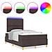 Letto a molle con materasso Marrone scuro 120 x 200 cm Tessuto - Foto miniatura 4