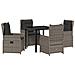 Set da Pranzo per Giardino 5 pcs Grigio polyrattan - Foto miniatura 1
