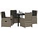 Set da Pranzo per Giardino 5 pcs Grigio polyrattan - Foto miniatura 3