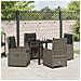 Set da Pranzo per Giardino 5 pcs Grigio polyrattan - Foto miniatura 4