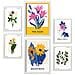 Set Di 6 Stampe Fiori Mazzi Selvatici Stampe Naturali E Botaniche Per L'interior Design A3 & A4 Cornice Bianca - Foto miniatura 1