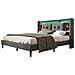 Letto Grigio Con Archiviazione Nella Testata, Porte Usb E Illuminazione Led Integrata - Foto miniatura 1
