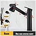 Rubinetto per lavabo da bagno, Blackswan, tipo M331, modello alto, nero opaco, girevole, con 2 modalità e beccuccio mobile, misura 30 cm - Foto miniatura 3