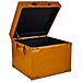 Sgabello Con Cassetti In Similpelle Arancione 38x38x35h - Foto miniatura 3