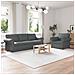 Divano 2 pcs Grigio scuro 215 x 82 x 80 cm Tessuto - Foto miniatura 2