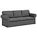 Divano 2 pcs Grigio scuro 215 x 82 x 80 cm Tessuto - Foto miniatura 5