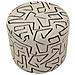 Pouf Nairobi Rotondo In Legno Pino E Tessuto Multicolore Ø44x40 Cm - Foto miniatura 2